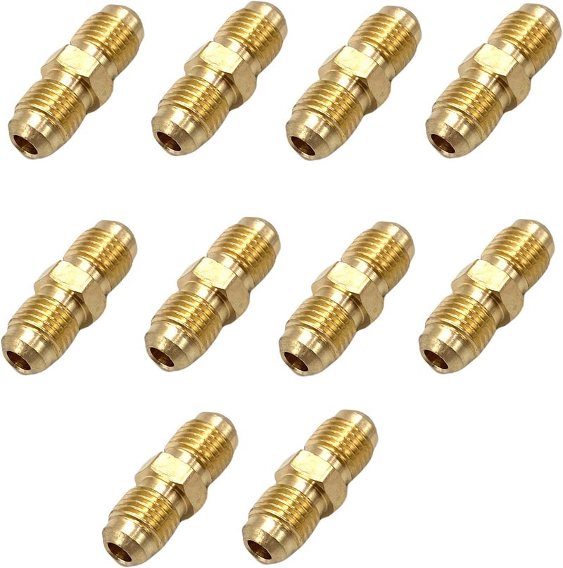 Bumugufu 10 قطع موصلات أنبوب نحاسي 3/16 بوصة، 3/16" ذكر x 3/16" ذكر محولات مزدوجة الفلير لخط الغاز الطبيعي، غاز البروبان للمركبات الترفيهية وخطوط تكييف الهواء - Image 3